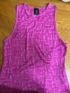 Nike Pink All-Over 'Just Do It' Muscle Tank